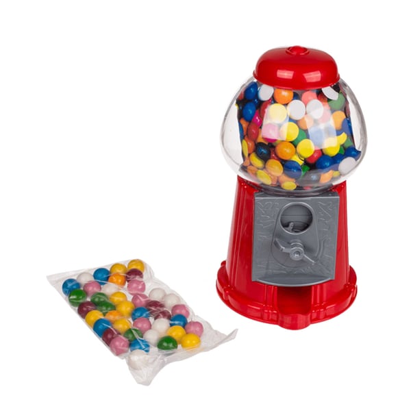 Tuggummiautomat röd 22 cm - retro godisautomat / godisdispenser med tuggummi