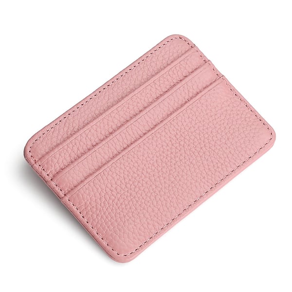 Kortholder / slank kortetui / liten lommebok i rosa med seddelrom og 6 kortlommer