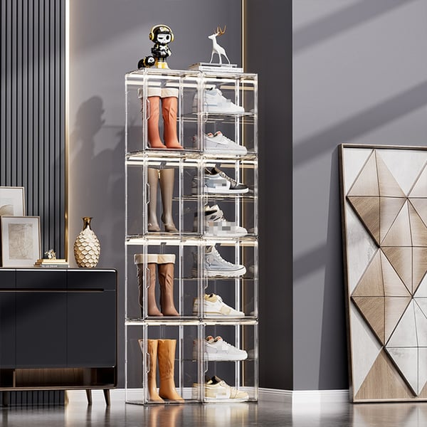 Gennemsigtig displayboks – stabelbar opbevaringsboks med låg 36x27x22cm / plastboks