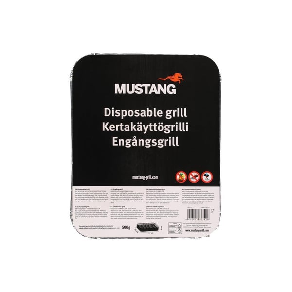 Mustang engangsgrill: Perfekt til picnic og festivaler, inkluderer briketter