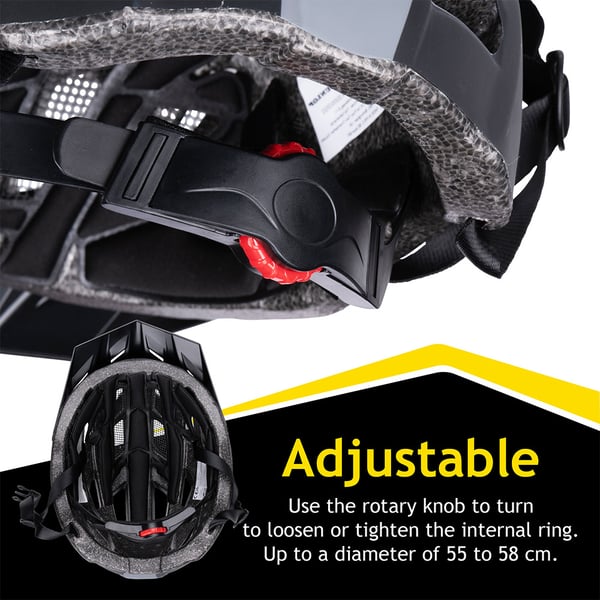Dunlop Cykelhjälm med LED 55-58cm