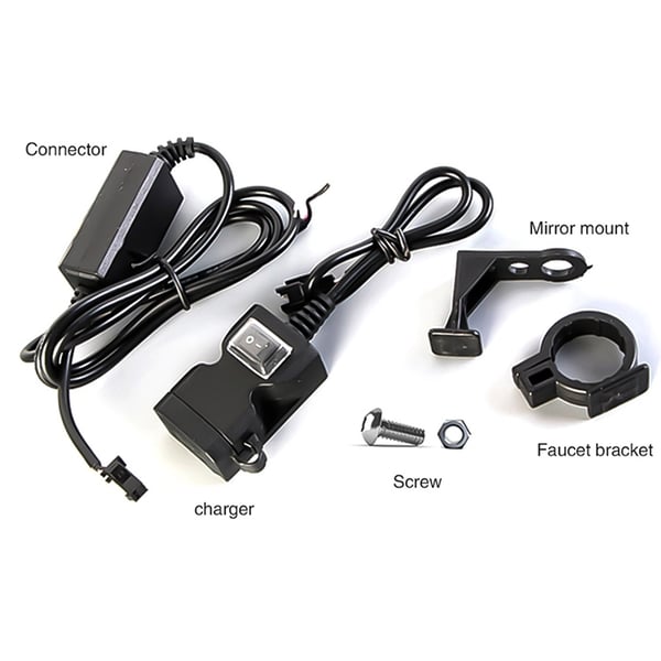 Vandtæt dobbelt USB-port til motorcykel 5V 1A/2.1A