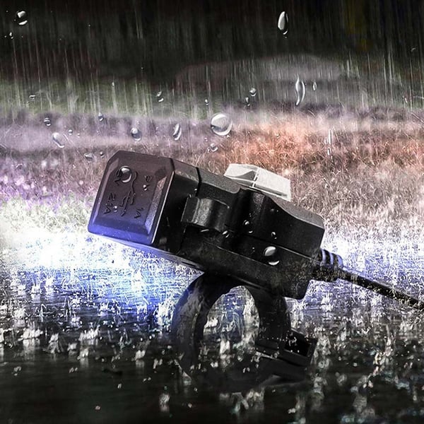 Vandtæt dobbelt USB-port til motorcykel 5V 1A/2.1A
