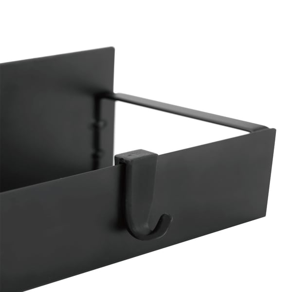 Musta maustehylly 27 x 8,5 x 5 cm / magneettinen keittiöhylly / säilytyshylly / jääkaappihylly