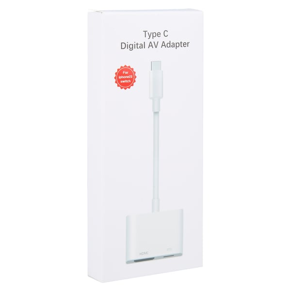 USB-C til HDMI + USB-C-adapter med høy oppløsning