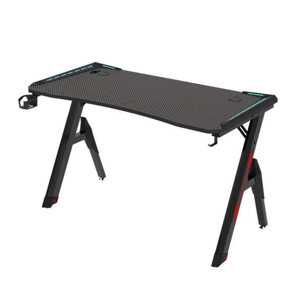 Gamingbord 140 x 60 cm / spillebord / RGB-bord / computerskrivebord med kulfiberstruktur