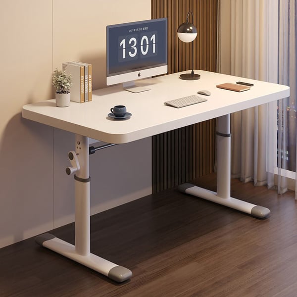 Hvidt højdejusterbart skrivebord 100 cm
