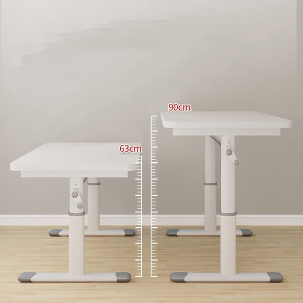 Hvidt højdejusterbart skrivebord 100 cm