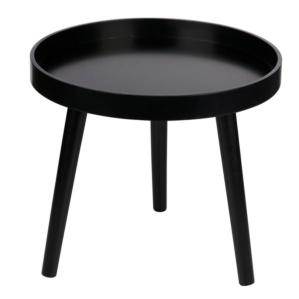 Rundt sidebord 40 cm svart – avlastningsbord / nattbord med metallben