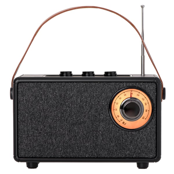 FM-radio med bluetooth og TWS-funktion - sort