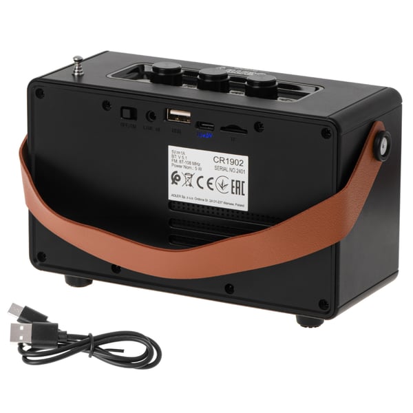 FM-radio med bluetooth og TWS-funktion - sort