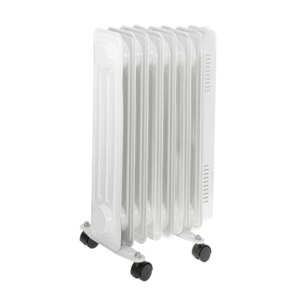 Pyörillä ja termostaattisäädöllä varustettu sähköinen öljyelementti