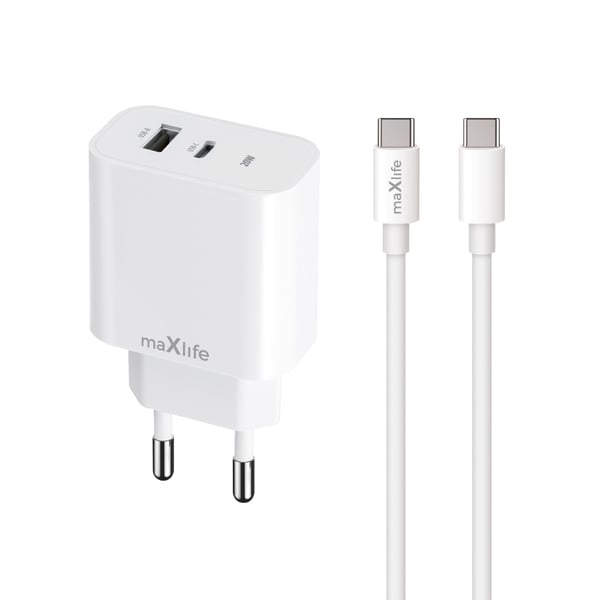 Hurtigoplader 20W USB-C til Iphone 15, 16, Samsung &amp; Google + kabel