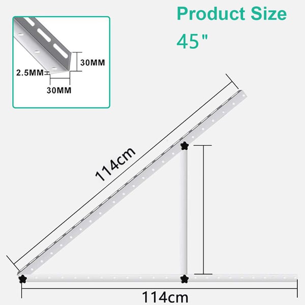 Jalusta aurinkopaneeleille 114 cm - yksi pari