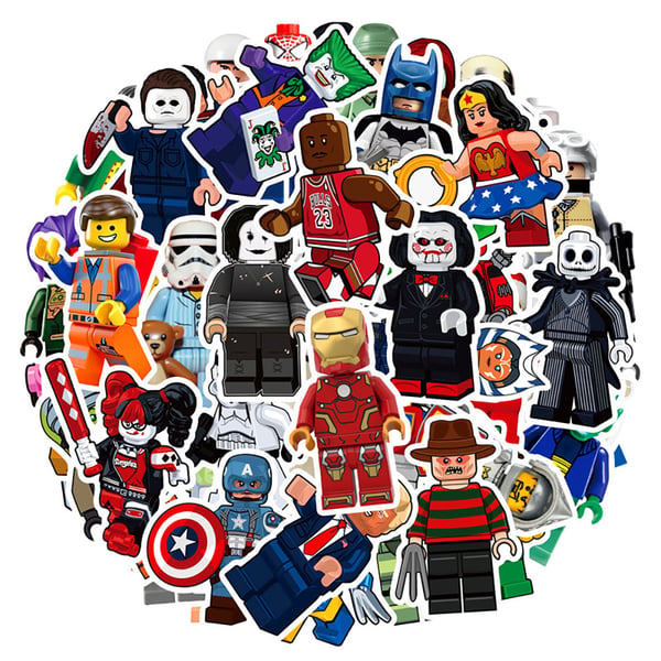 Klistremerker med LEGO-tema - 100 stk