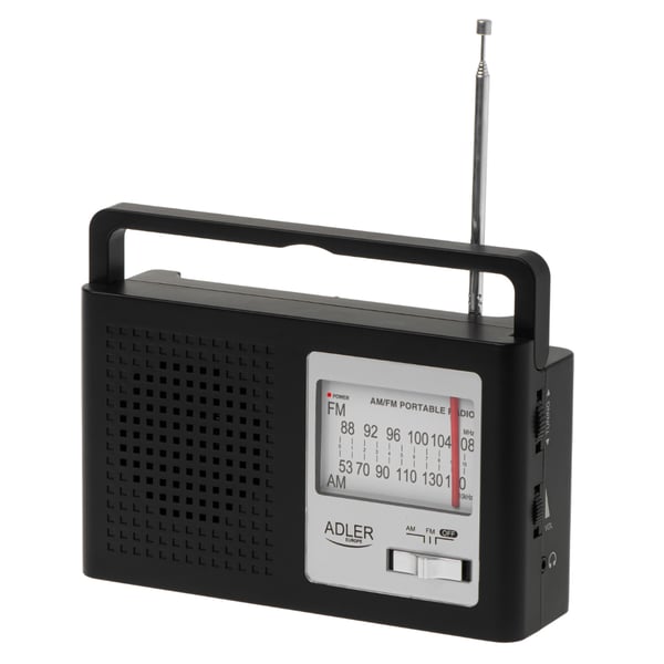AM/FM-radio med teleskopantenn och jack-ingång