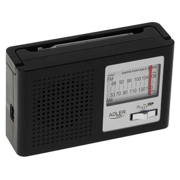 AM/FM-radio med teleskopantenn och jack-ingång