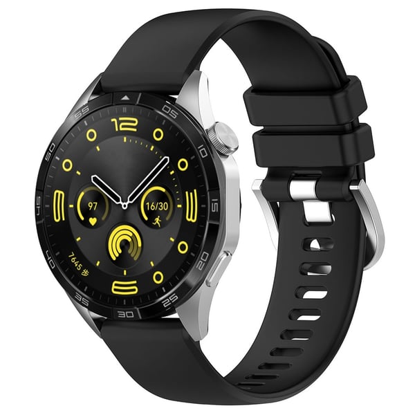 Silikonarmbånd 22 mm til Huawei Watch GT 4 46 mm - Svart