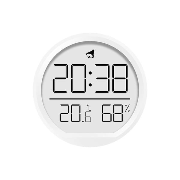 Ur med LED-display, termometer og hygrometer