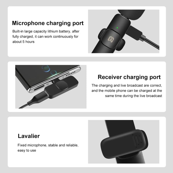 Puluz trådløse lavaliermikrofoner med USB-C-mottaker