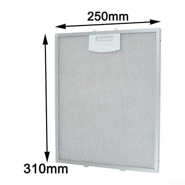 Fedtfilter til emhætte med 5-lags aluminiumskonstruktion, 31 x 25 cm - 2-pak