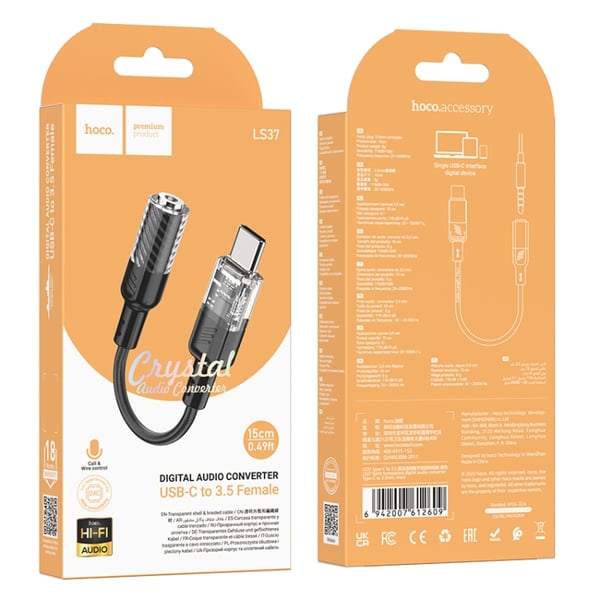 Lydadapter USB-C til 3,5 mm-stik med mikrofonstøtte