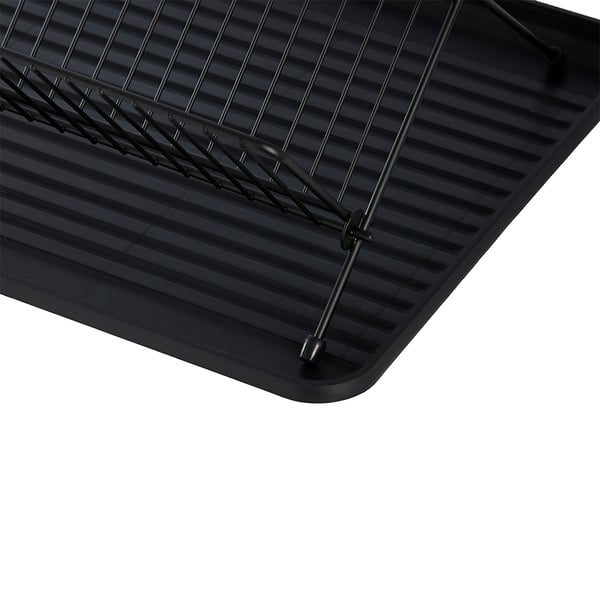 32x43x23 cm opvaskestativ med rummeligt design og praktisk base - Sort
