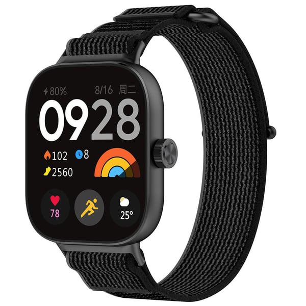 Nylonarmbånd til Xiaomi Redmi Watch 4 / Watch Band 8 Pro / 9 Pro - Sort/Grå