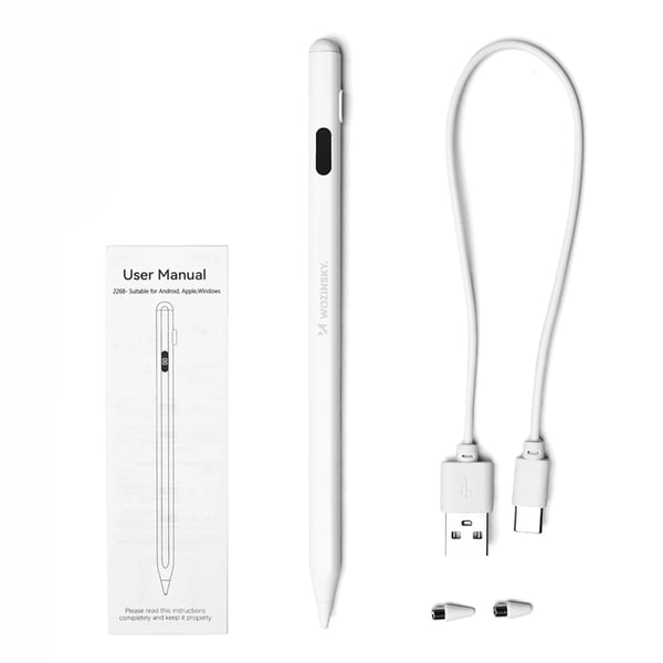 Wozinsky Universal stylus med presisjon og hurtiglading - Hvit