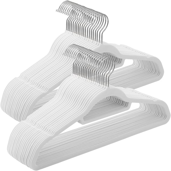 Samettiset ripustimet ja 360° kääntyvä koukku - 50-pack - 50-pack