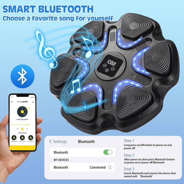 Interaktiv boksemaskine med Bluetooth og registrering af slag