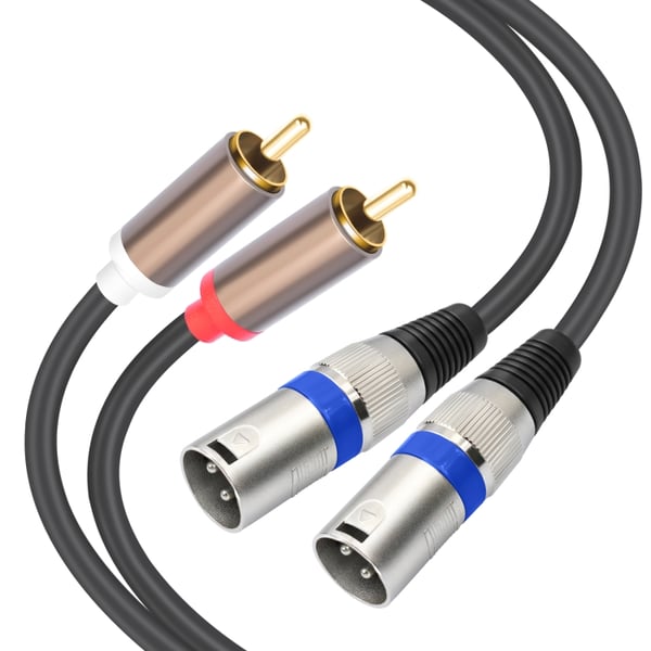 Lydkabel 2 RCA hann til 2 XLR 3-pinners 1,5 m