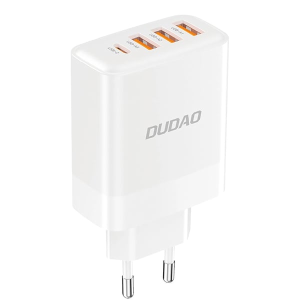 Dudao USB-oplader 3xUSB-A og 1xUSB-C PD 20W - Hvid