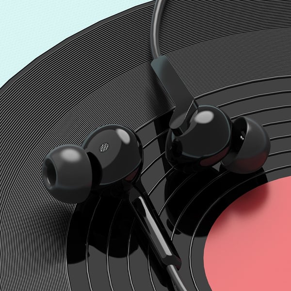 Dudao In-Ear-headset med USB-C-stik 1,2 m - Sort