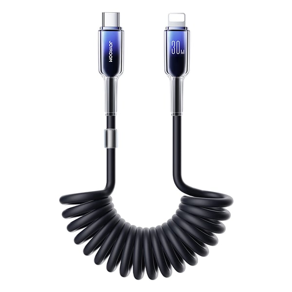 Joyroom Kristallinkirkas USB-kaapeli Spiral 30W USB-C valaistukseen 1.5m - Musta