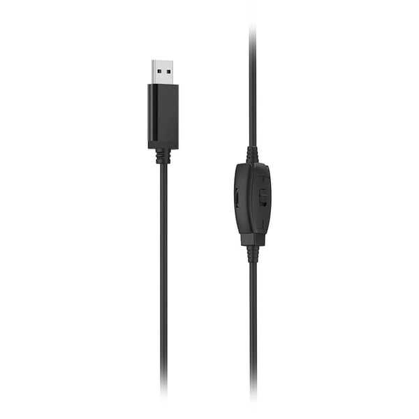 Hama HS-USB250 V2 On-Ear Office-hodesett med USB-kontakt - Svart