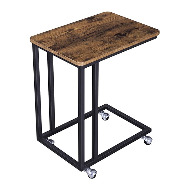 Sidebord med hjul og industrielt design i brun/Sort