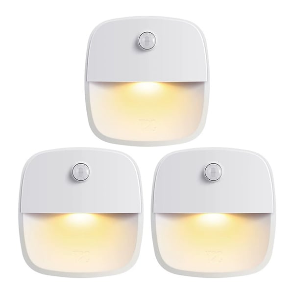 LED-natlys med bevægelsessensor og varmt lys - 3-pak LED-natlys med bevægelsessensor og varmt lys - 3-pak