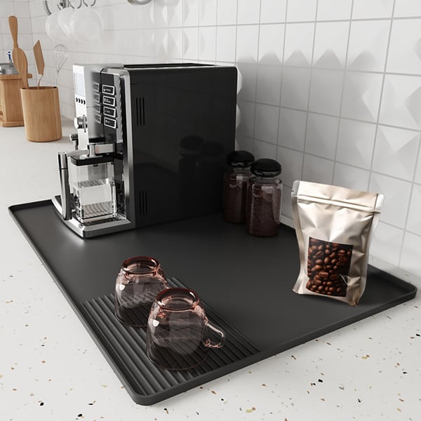 Silikonmatta till kaffemaskin 60x40cm - Svart