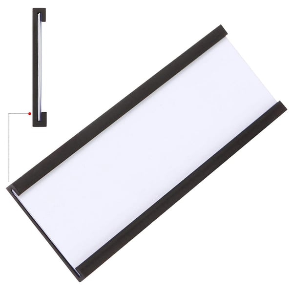 Magnetisk etiketthållare med kortinsats – 100×40 mm, 20-pack