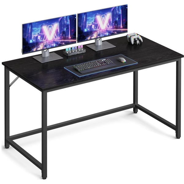 Stabilt skrivebord i Sort med metalramme - 120 x 60 x 75 cm
