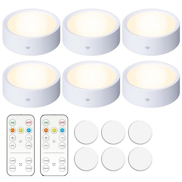 Trådløse LED-spotlights 6-pak – dæmp med fjernbetjening