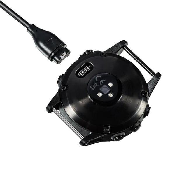 USB-laturi Garmin Fenix, Instinct, Forerunner ja muut - 1 m, Musta