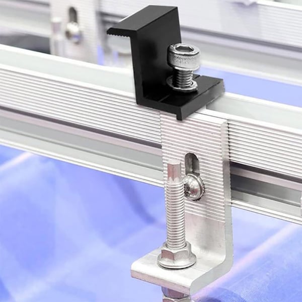 Endeklemme i aluminium - 30 mm beslag til solpaneler, 10-pak