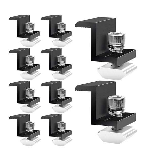 Alumiininen päätykiinnike - 30 mm kiinnike aurinkopaneeleille, 10 kpl/pakkaus