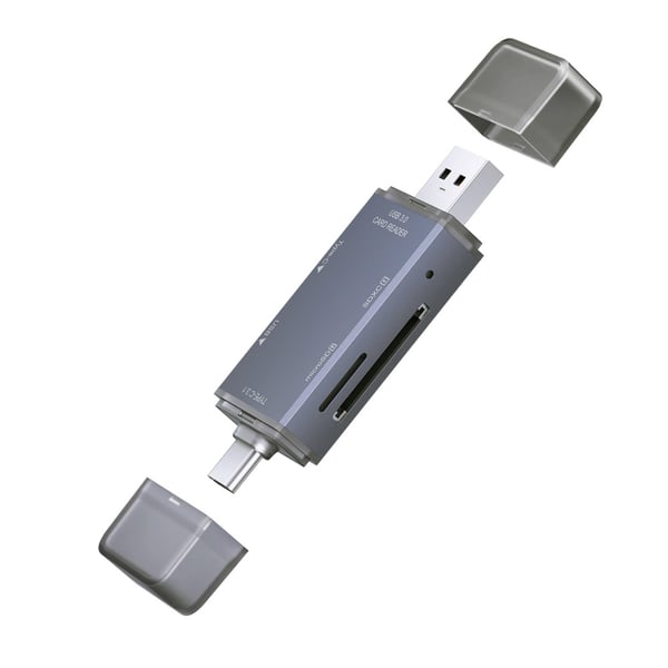4-i-1 SD-kortleser med USB og USB-C