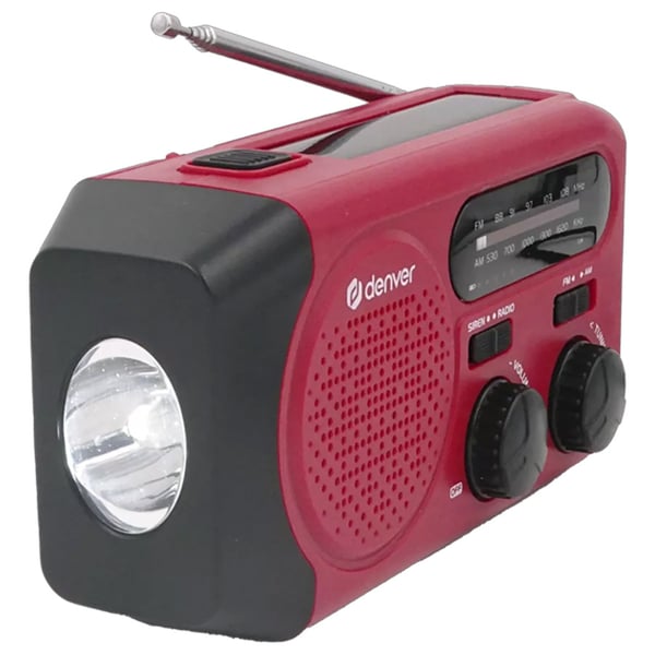 Denver SCR-2010 håndsvingradio med solcelleopladning og 2000 mAh batteri