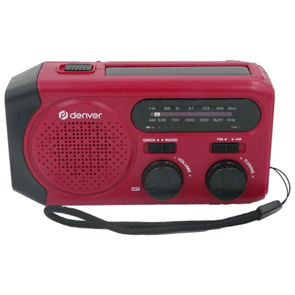 Denver SCR-2010 håndsvingradio med solcelleopladning og 2000 mAh batteri