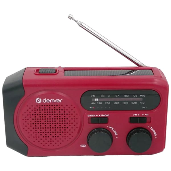 Denver SCR-2010 håndsvingradio med solcelleopladning og 2000 mAh batteri