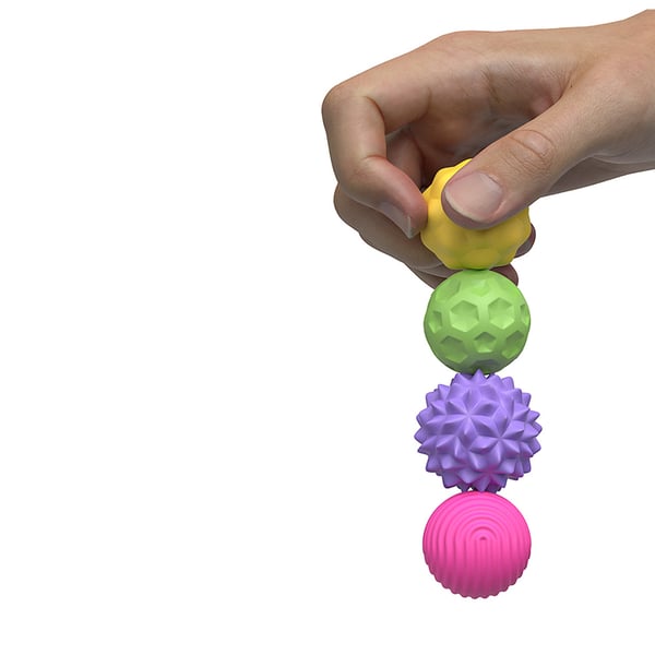 Antistressbolde med etui - 4-pak farverig